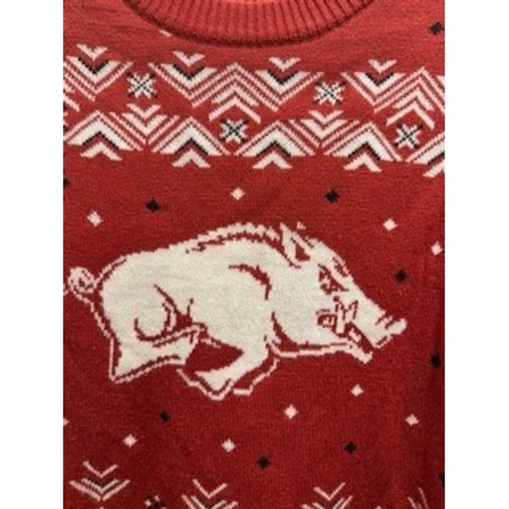 Campus Specialties Arkansas Razorbacks Red Holiday Fair Isle Sweater Mens Large